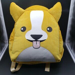 Large Plush Yellow White Black Corgi Dog Backpack